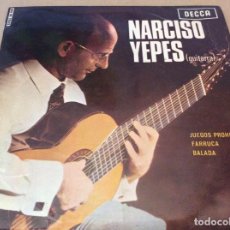 Discos de vinilo: NARCISO YEPES, GUITARRA. JUEGOS PROHIBIDOS / FARRUCA / BALADA. DECCA 1965.. Lote 147821466