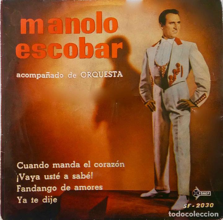 Discos de vinilo: MANOLO ESCOBAR, CUANDO MANDA EL CORAZ&Oacute;N. EP - Foto 1
