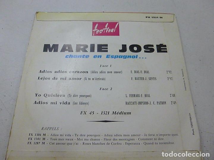 Discos de vinilo: MARIE JOSE-ADIOS ADIOS CORAZON + 3 -EP-N - Foto 2