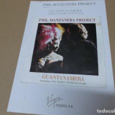 Discos de vinilo: PHIL MANZANERA PROJECT (SN) GUANTANAMERA AÑO 1990 – EDICION ALEMANIA + HOJA PROMOCIONAL