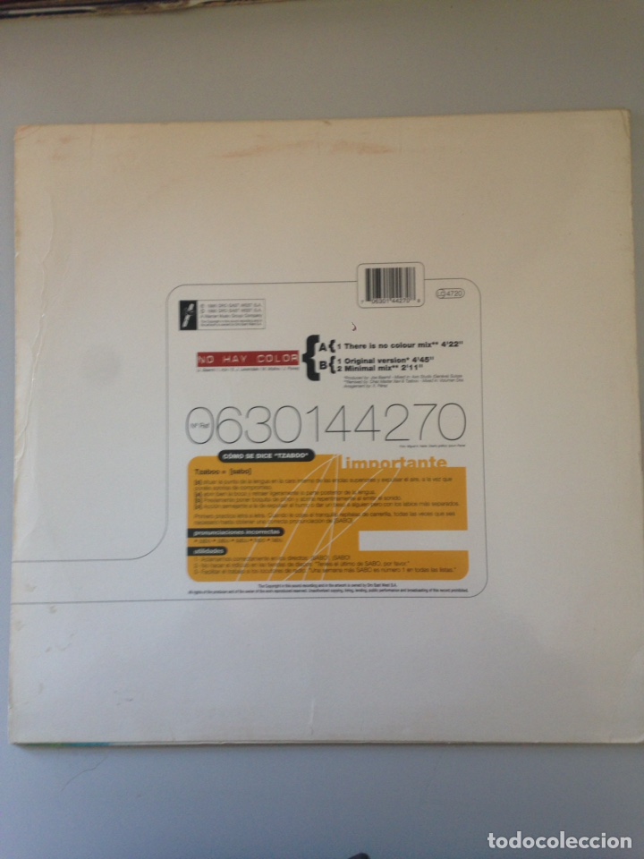 Discos de vinilo: TZABOO - NO HAY COLOR - Foto 2