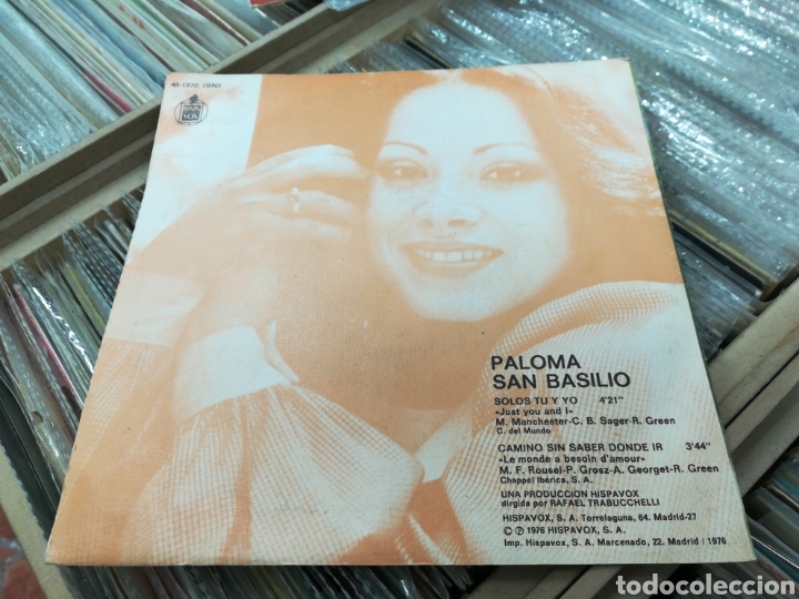 Discos de vinilo: Paloma san basilo single solos tu y yo 1976 /2 - Foto 2