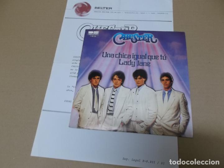 Disques de vinyle: CHESTER (SN) UNA CHICA IGUAL QUE TU A&Ntilde;O 1981 &ndash; CON HOJA PROMOCIONAL