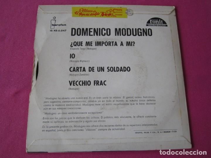 Discos de vinilo: DOMENICO MODUGNO - QUE ME IMPORTA A MI 1964 EP - Foto 4