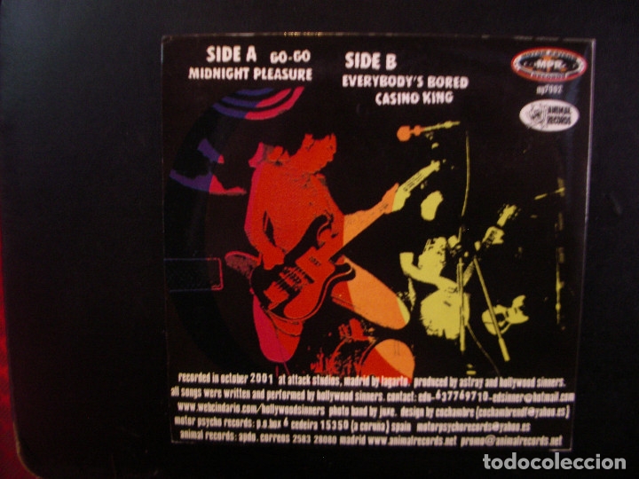 Discos de vinilo: HOLLYWOOD SINNERS- MIDNIGHT PLEASURE. SINGLE. - Foto 2