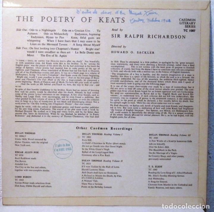Discos de vinilo: KEATS - SIR RALPH RICHARDSON - LP - Foto 2