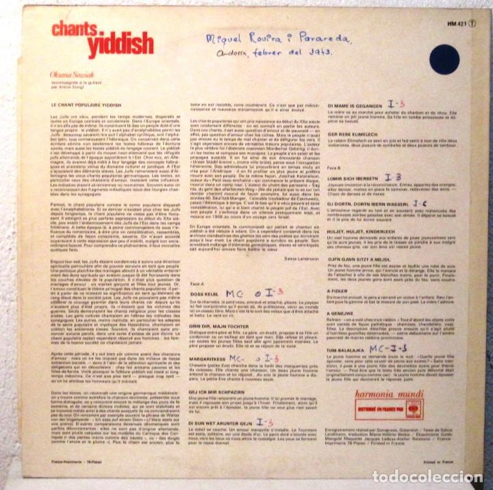 Discos de vinilo: OKSANA SOWIAK - CHANTS YIDDISH - LP - Foto 2