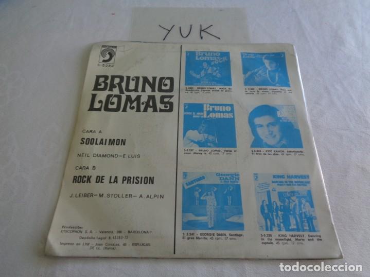 Discos de vinilo: BRUNO LOMAS - SOOLAIMON / ROCK DE LA PRISION - DISCOPHON 1973 - Foto 2
