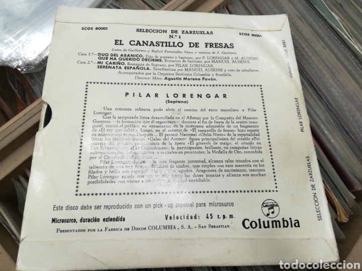 Discos de vinilo: Pilar lorengar ep el canastillo de fresas 4 temas - Foto 2