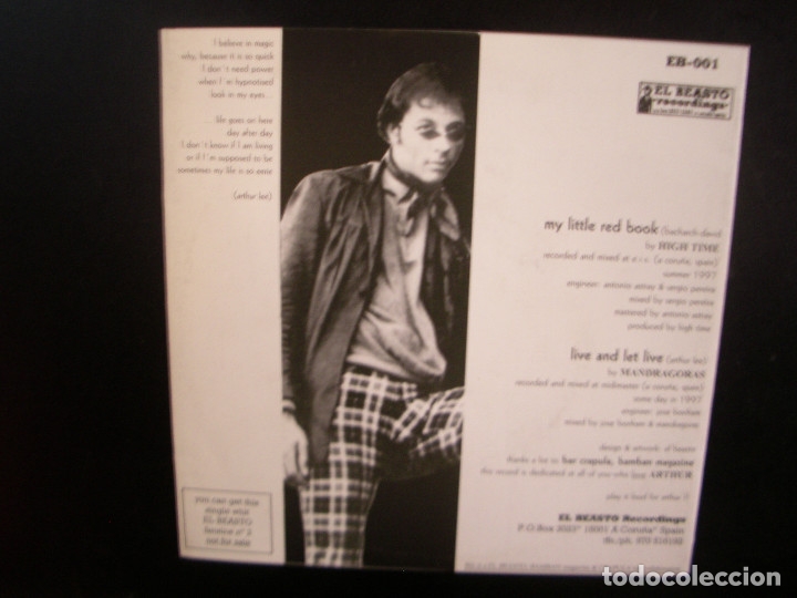 Discos de vinilo: MANDRAGORAS / HIGH TIME- FREE ARTHUR LEE!  SINGLE. - Foto 2