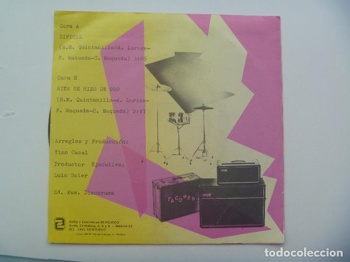 Discos de vinilo: SINGLE DE TACONES : DIFICIL . DE SERDISCO, 1981 - Foto 2