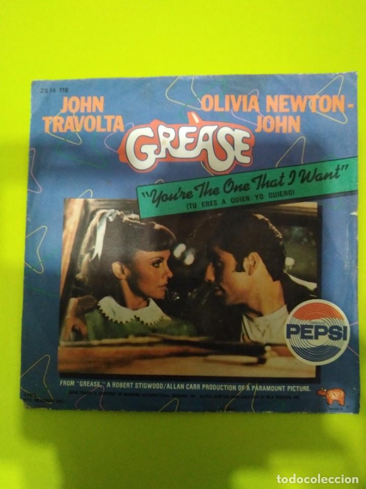 Discos de vinilo: Grease. Single promocional obsequio Pepsi. - Foto 1