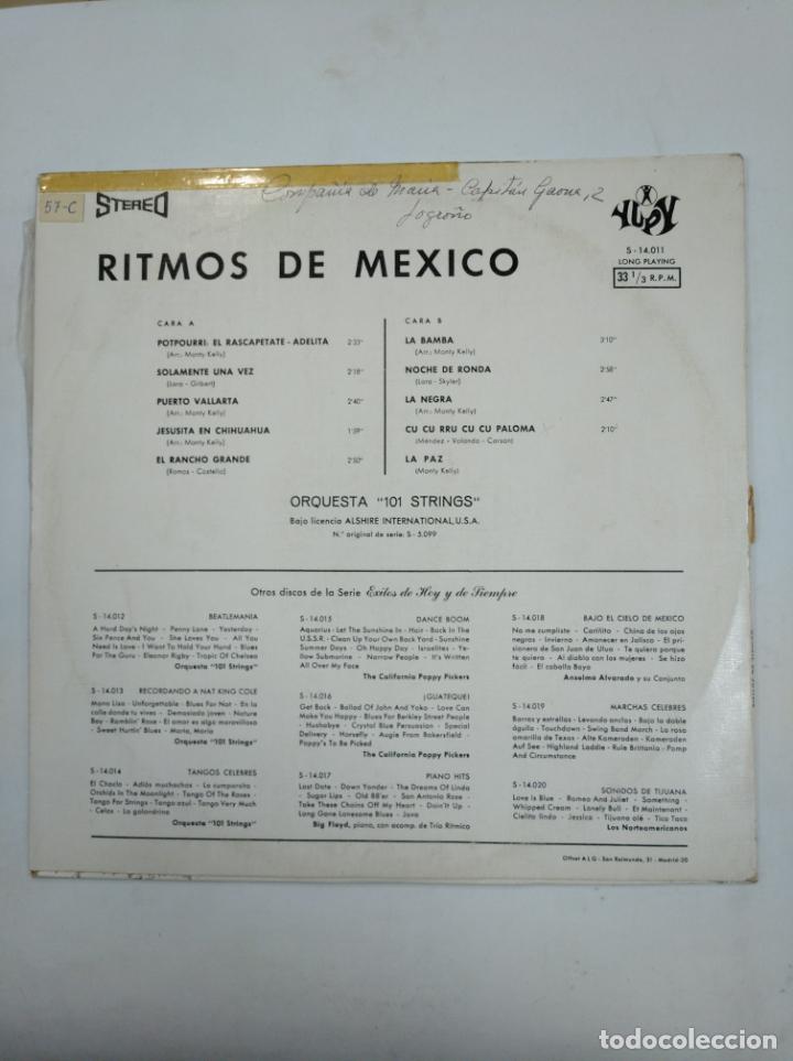 Discos de vinilo: RITMOS DE MEXICO. EXITOS DE HOY Y DE SIEMPRE. LP. TDKDA18 - Foto 2