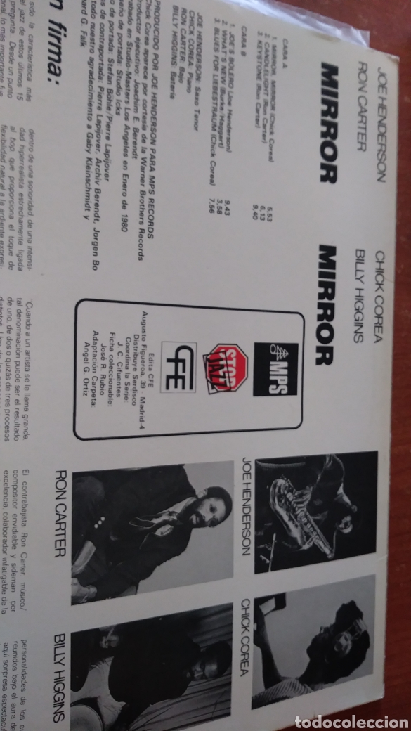 Discos de vinilo: Chick Corea lp Joe Henderson. Mirror. - Foto 2