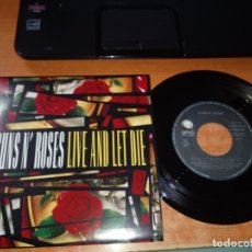Discos de vinilo: GUNS N´ ROSES LIVE AND LET DIE SINGLE VINILO DEL AÑO 1991 ESPAÑA PAUL MCCARTNEY LINDA MCCARTNEY RARO. Lote 365794591