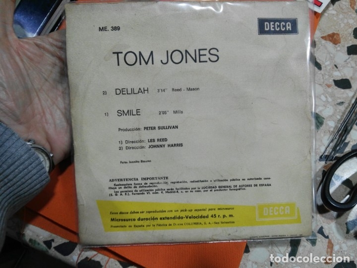 Discos de vinilo: TOM JONES DELILAH SMILE - Foto 3