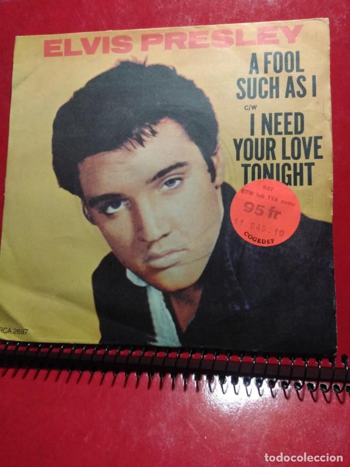 Discos de vinilo: SG ELVIS PRESLEY : A FOOL SUCH AS I - Foto 1
