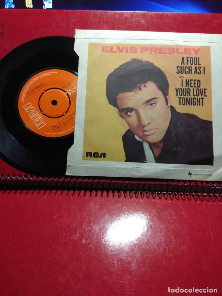 Discos de vinilo: SG ELVIS PRESLEY : A FOOL SUCH AS I - Foto 2