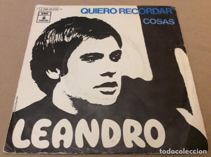 Discos de vinilo: LEANDRO - QUIERO RECORDAR/ COSAS. EMI ODEON 1971. - Foto 1