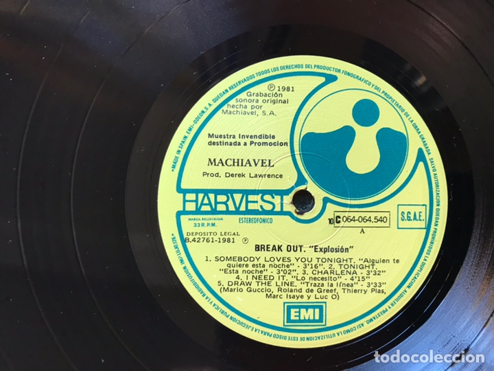 Discos de vinilo: Break out explosion. Machiavel - Foto 6