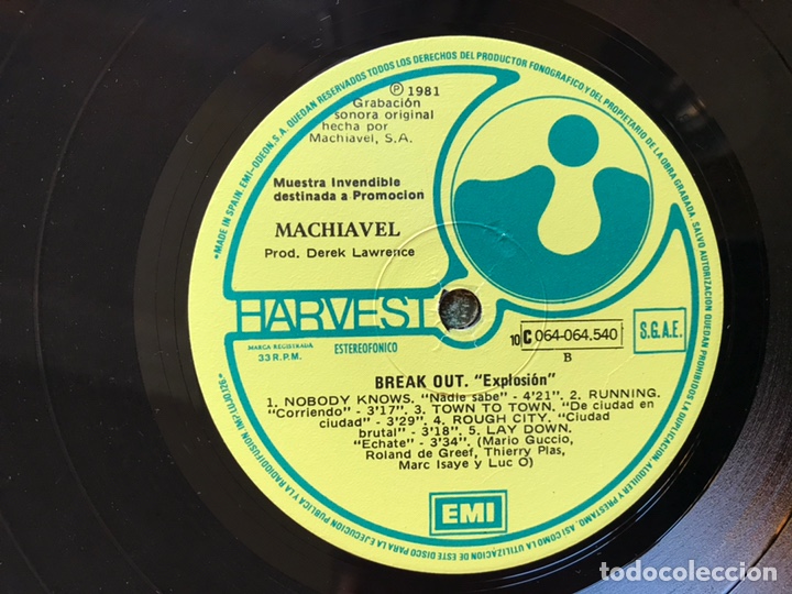 Discos de vinilo: Break out explosion. Machiavel - Foto 8