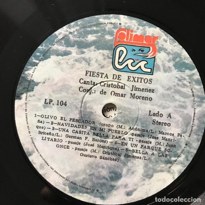 Discos de vinilo: Crist&oacute;bal Jimenez Fiesta De Exitos VENEZUELA 1980 - Foto 3