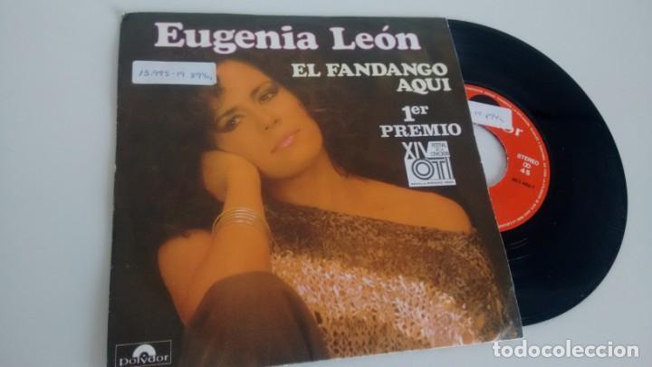 Disques de vinyle: SINGLE (VINILO) DE  EUGENIA LEON A&Ntilde;OS  80 ( FESTIVAL DE LA OTI)