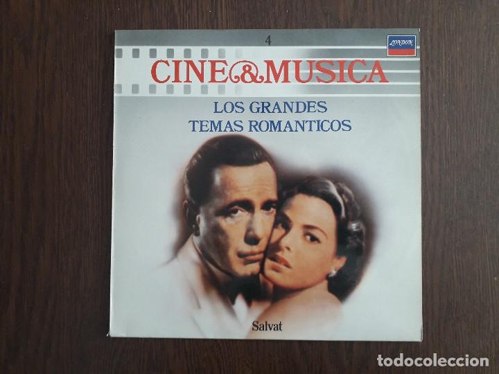 Discos de vinilo: disco vinilo LP cines & m&uacute;sica, los grandes temas rom&aacute;nticos. Salvat a&ntilde;o 1987
