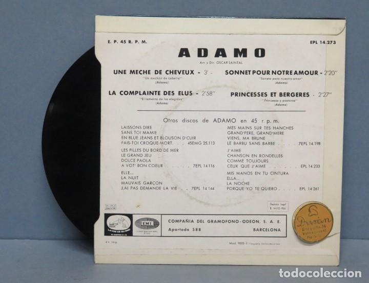 Discos de vinilo: EP. ADAMO. UNE MECHE DE CHEVEUX - Foto 2