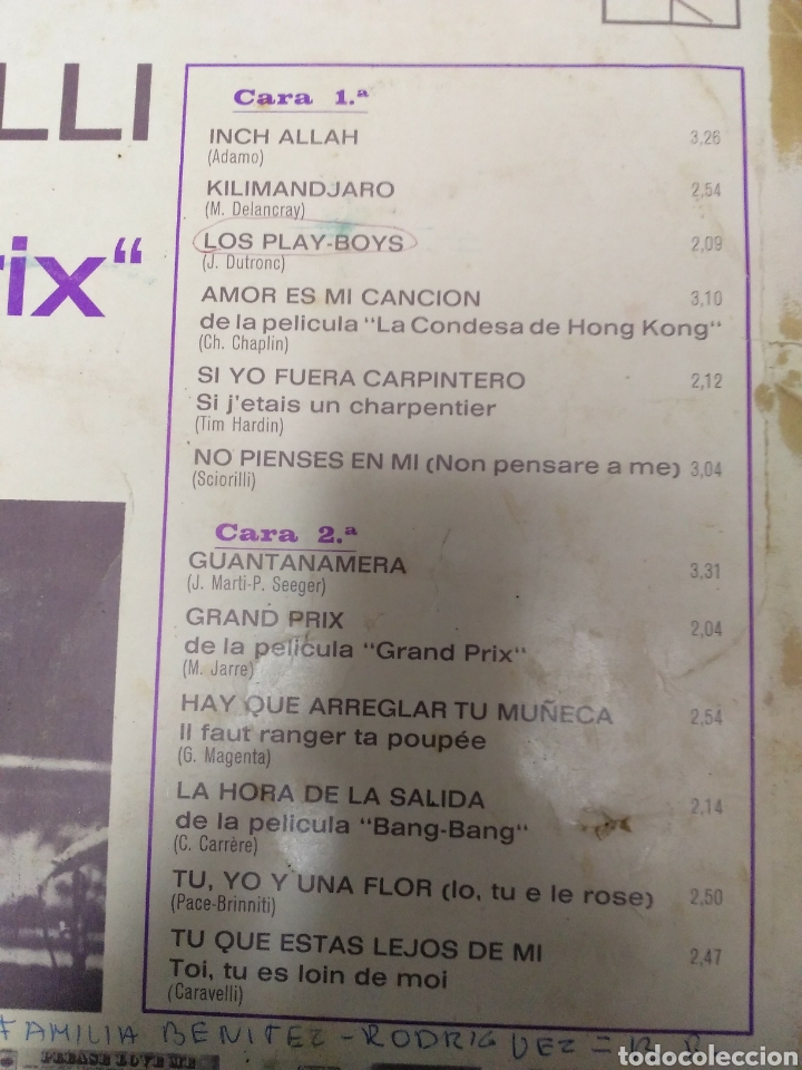 Discos de vinilo: Caravelli - grand prix - Foto 3