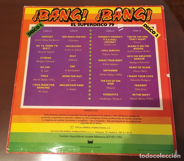 Discos de vinilo: BANG BANG El Superdisco 79 - Foto 2