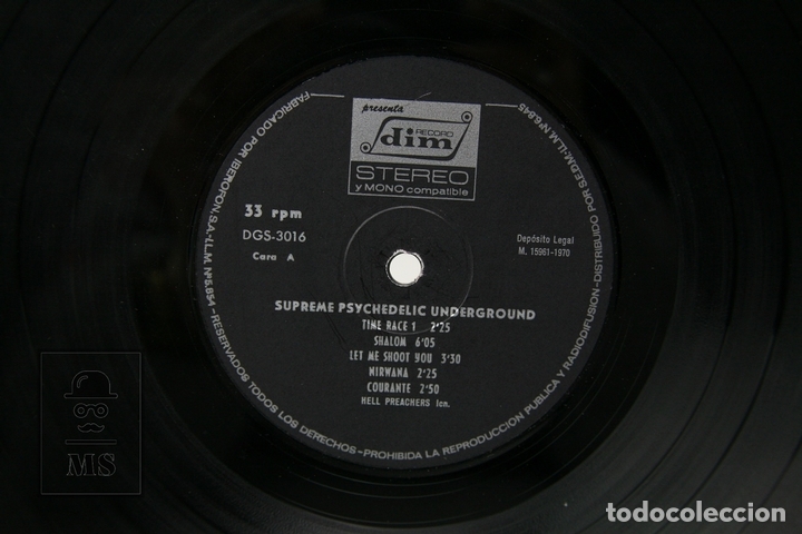Discos de vinilo: Disco LP De Vinilo - Supreme Psychedelic Underground / Hell Preachers INC - Dim Record - 1970 - Foto 2