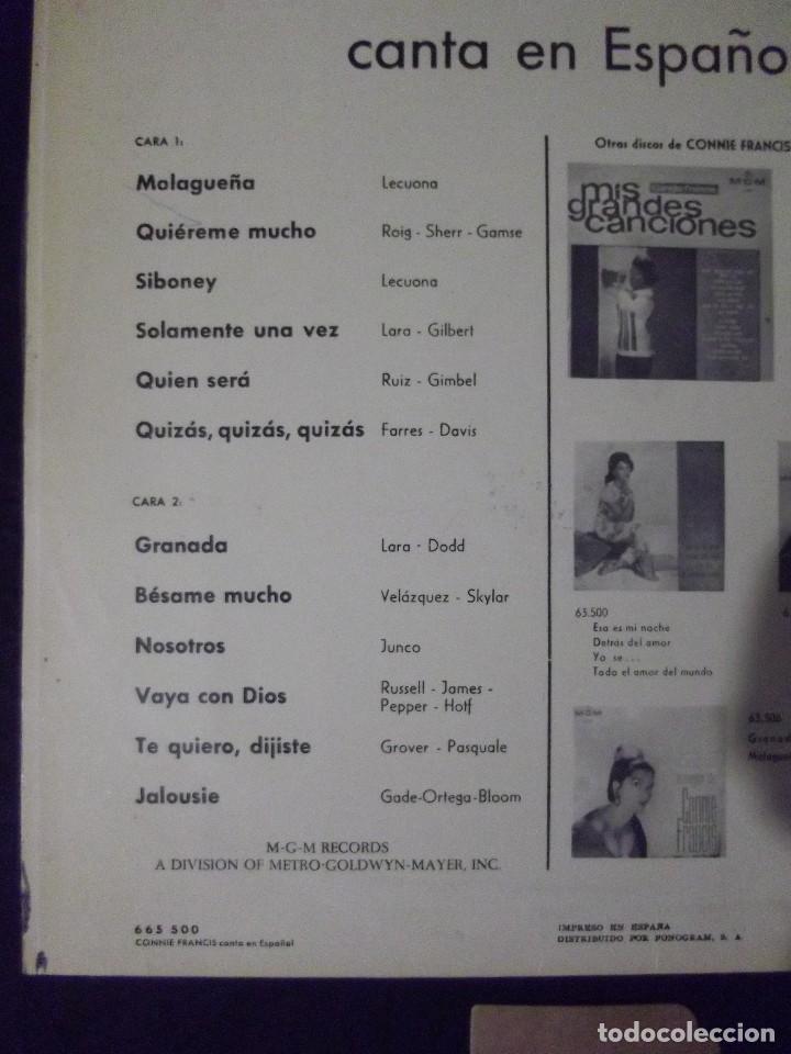 Discos de vinilo: Connie Francis en espa&ntilde;ol y en stereo 1964 - Foto 3