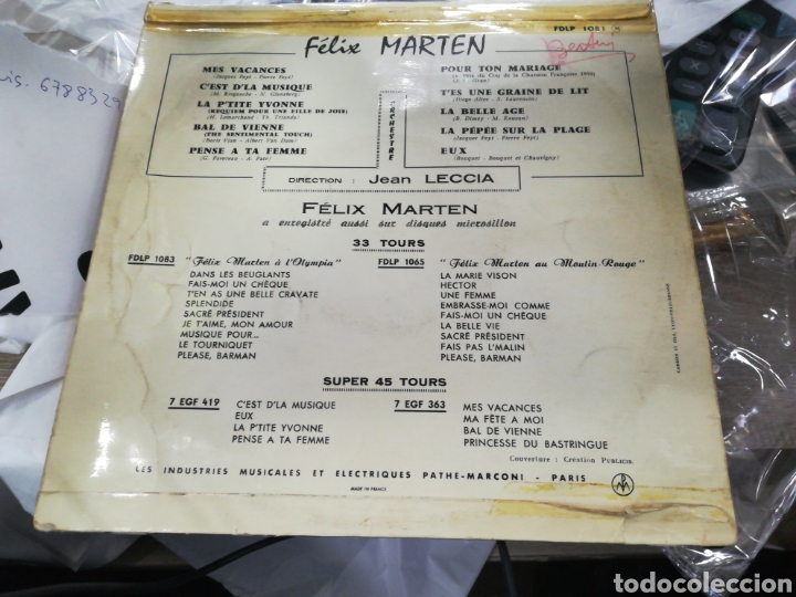 Discos de vinilo: F&eacute;lix marten lp 10 Francia - Foto 2