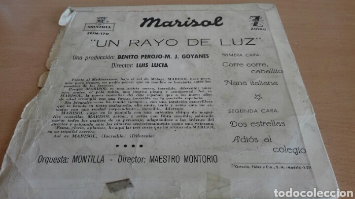 Discos de vinilo: MARISOL UN RAYO DE LUZ - Foto 3