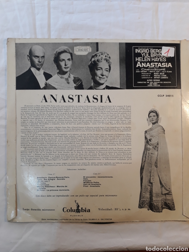 Discos de vinilo: Anastasia.Banda sonora. - Foto 2