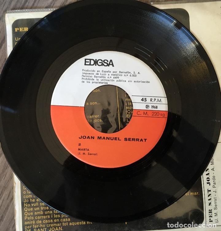 Discos de vinilo: JOAN MANUEL SERRAT. SINGLE. - Foto 3