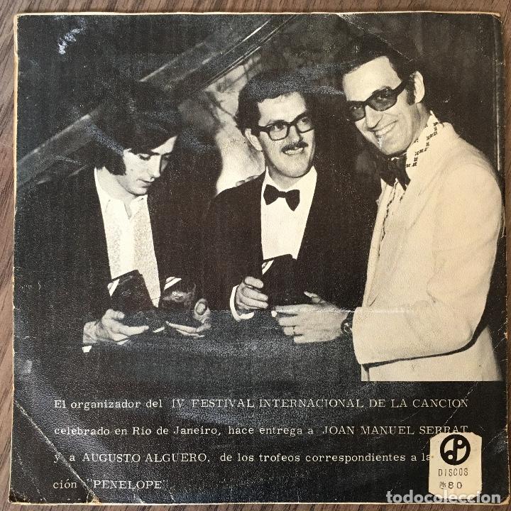Discos de vinilo: JOAN MANUEL SERRAT. SINGLE. - Foto 2