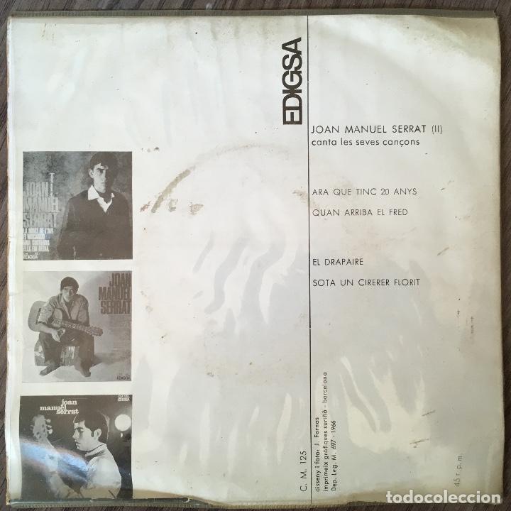 Discos de vinilo: JOAN MANUEL SERRAT. SINGLE. - Foto 2