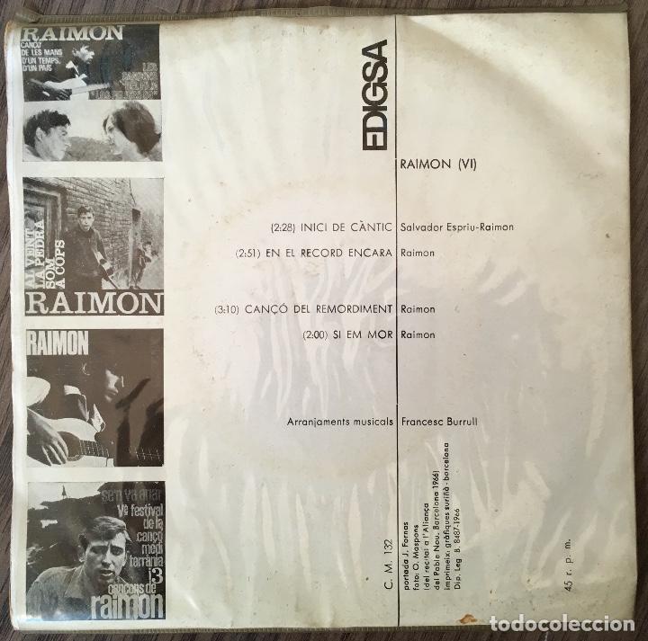 Discos de vinilo: RAIMON. SINGLE Buen estado - Foto 2