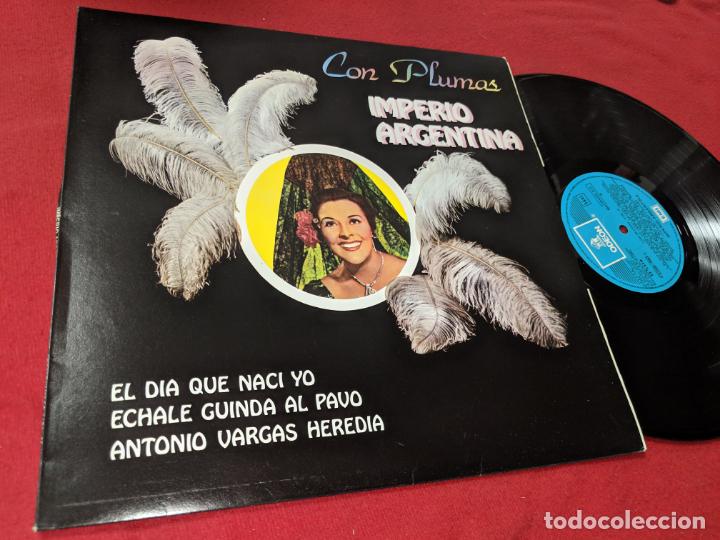 Discos de vinilo: IMPERIO ARGENTINA CON PLUMAS LP 1982 EMI-ODEON SPAIN - Foto 1