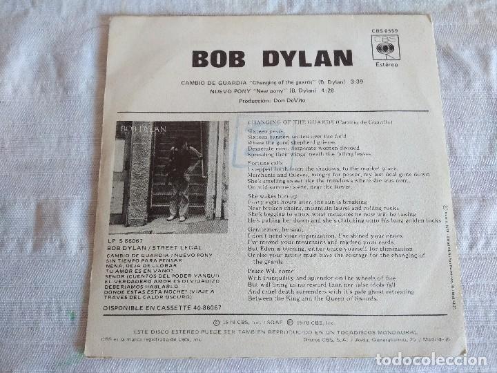 Discos de vinilo: SINGLE/BOB DYLAN/CAMBIO DE GUARDIA. - Foto 3