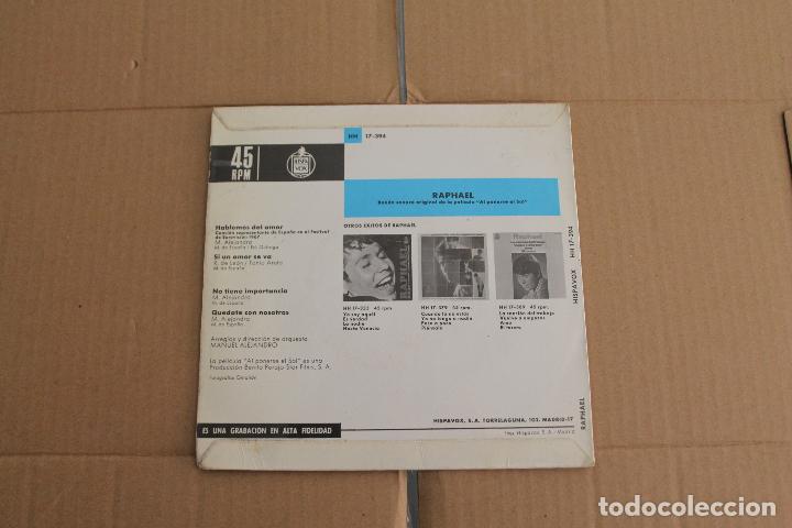 Discos de vinilo: RAPHAEL, EUROVISION 67, HABLEMOS DEL AMOR, SINGLE - Foto 2