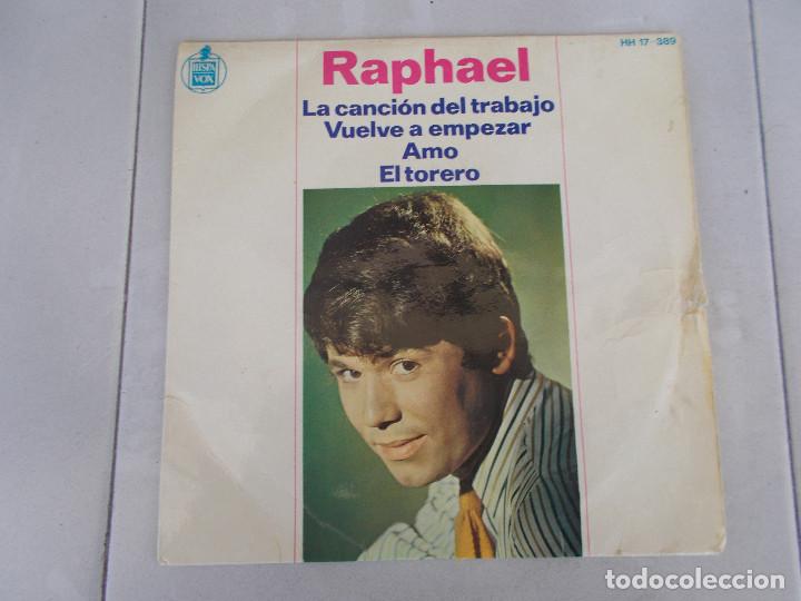 Discos de vinilo: RAPHAEL - LA CANCI&Oacute;N DEL TRABAJO - EP - 1966 - Foto 1