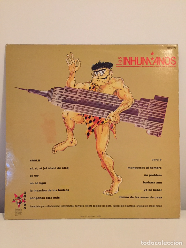Discos de vinilo: LOS INHUMANOS-NO PROBLEM-LP-1990 - Foto 2