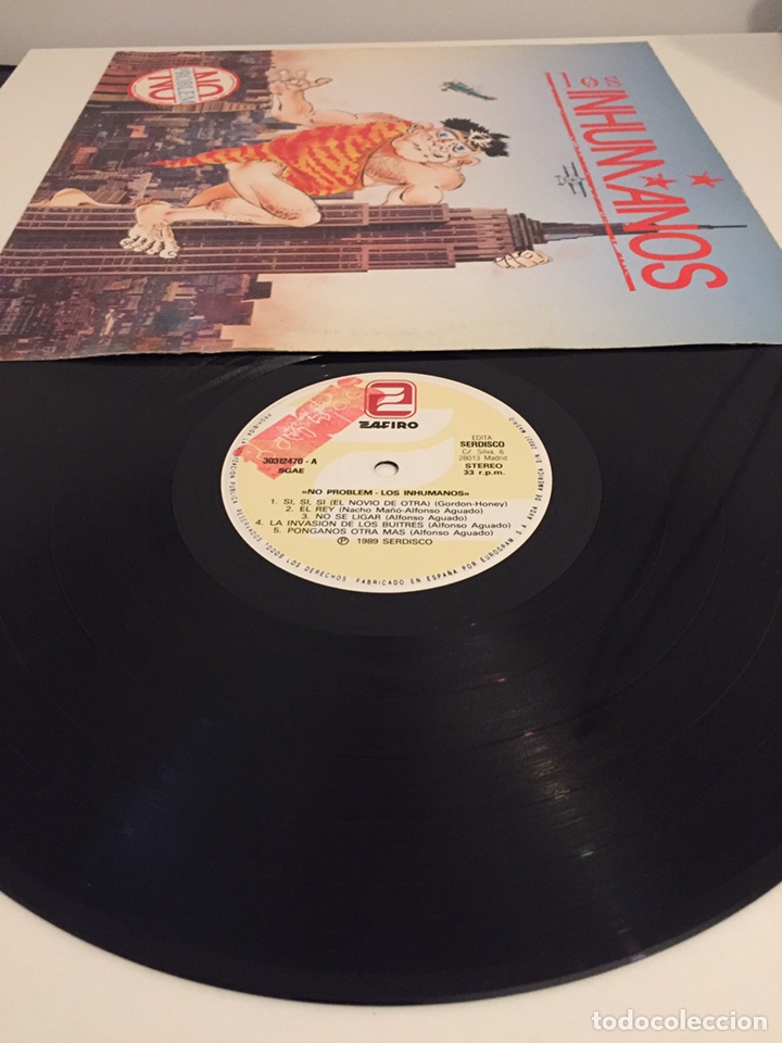 Discos de vinilo: LOS INHUMANOS-NO PROBLEM-LP-1990 - Foto 3