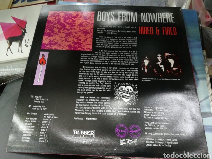 Discos de vinilo: Boys from nowhere mini lp hired & fired Australia - Foto 2