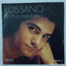 Discos de vinilo: SINGLE / ROSSANO / OCCHI A MANDORLA / IL MONDO IN BIANCO E NERO / VARIETY FNP-NP 10147 /SANREMO 1970. Lote 153958714