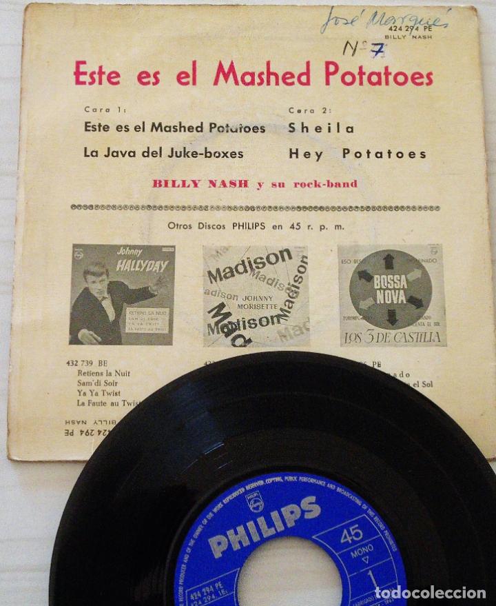 Discos de vinilo: BILLY NASH ROCK BAND - ESTE ES EL MASHED POTATOES + 3 TEMAS - Foto 2