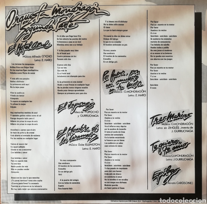 Discos de vinilo: Disco de vinilo Orquesta Mondrag&oacute;n - Foto 4